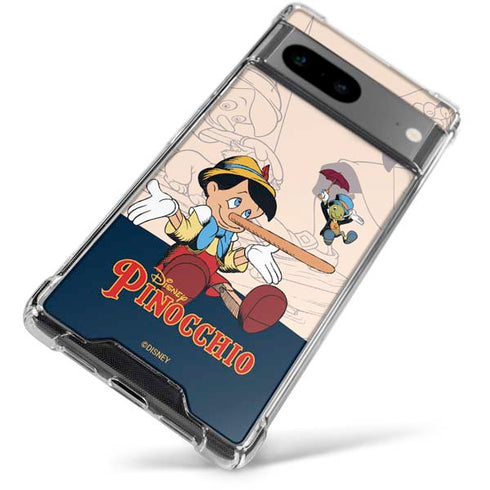 Disney Pinocchio and Jiminy Cricket Google Pixel 7a Clear Case
